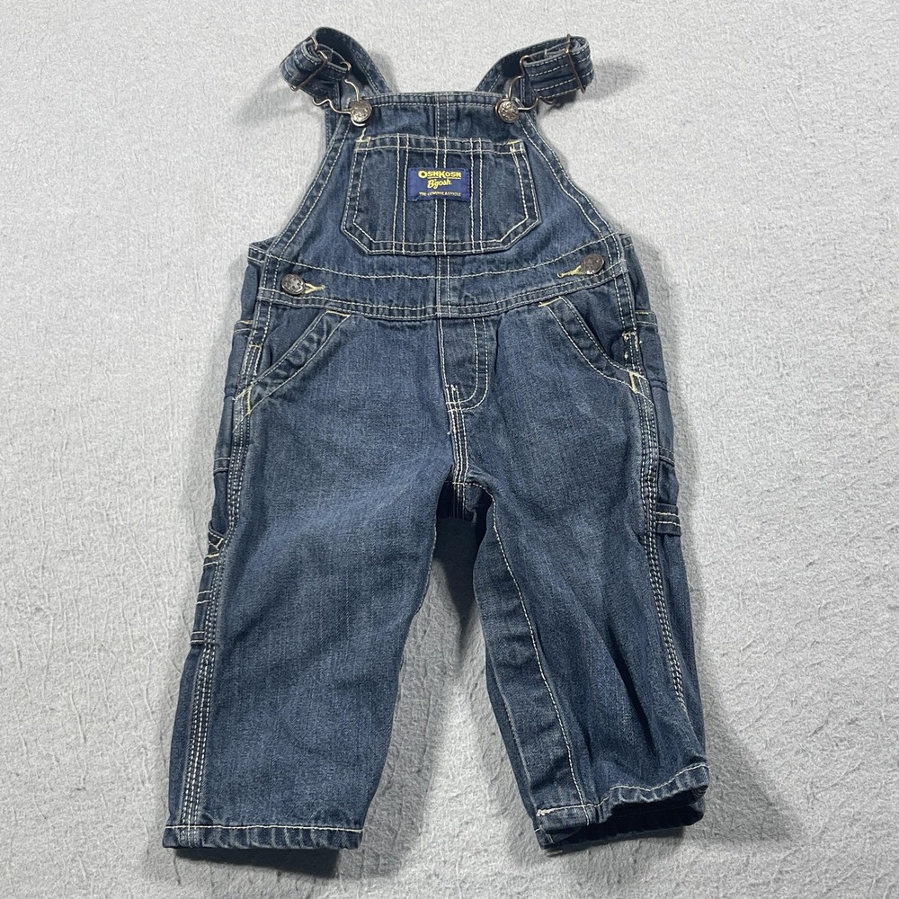 OshKosh Bgosh Baby Boy 9 Months Vestbak Denim Overalls Blue Carpenter Style